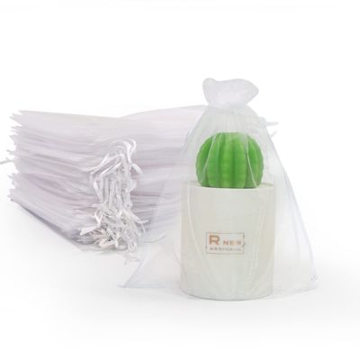 SumDirect 200PCS 6x9 Inches Organza Gift Bags with Drawstring-White