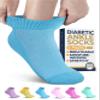 Pembrook Ankle Diabetic Socks for Women and Men - 6 Pairs | Low Cut Neuropathy Socks for Women | Yellow, Purple, Light Pink, Blue, Green, Pink view 1