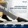 Pembrook Black Diabetic Socks for Men & Women - 6 Pairs | Ankle Low Cut Stretch Top Mens Diabetic Socks for Neuropathy | Moisture Wicking view 3
