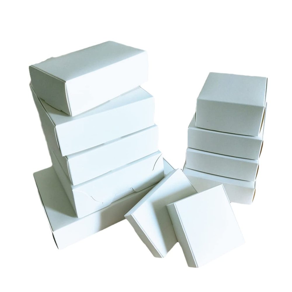 30Pcs DIY White Box With Paper Gift Box Cake Packaging For Wedding Home Party Packaging Christmas Gifts Kraft Box