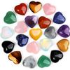 10 PCS Heart Crystals Stones Love Hearts Shaped Healing Crystals Multicolor Rose Quartz Amethyst Colorful Assorted Palm Polished Stone Palm Real Gemstones Set Reiki Energy Balancing Meditation Gift view 1