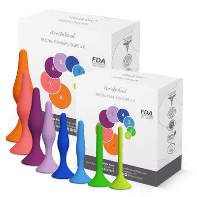 Rectal Dilator Trainer Set for Men and Women  Pelvic Floor Therapy Tool - Medical Grade Silicone, FDA Registered - 8-Pack, Sizes 1-8
