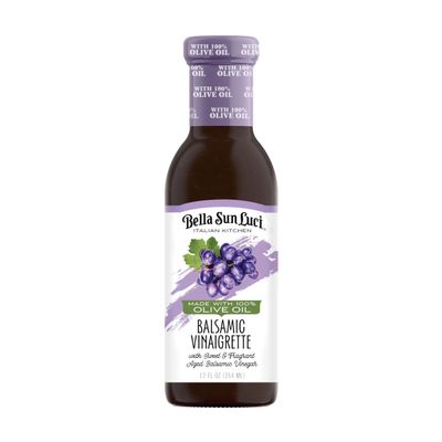 Bella Sun Luci Italian Kitchen Balsamic Vinaigrette, 12 Fl Oz Glass Bottle, with 100% Extra Virgin Olive Oil, Artisan Gourmet Salad Dressing & Marinade, Rich & Balanced Flavor, No Seed Oils, Gluten-Free, California Made