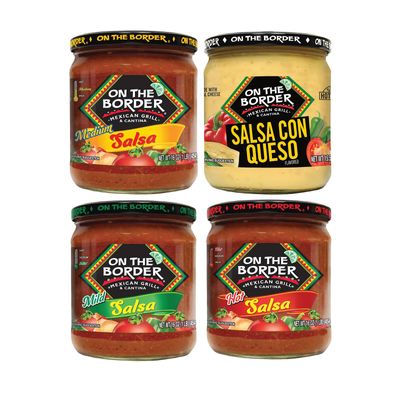 On The Border Salsa Variety Pack (Mild, Med, Hot, Salsa con Queso)