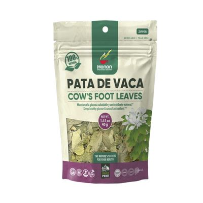 Hanan Pata de Vaca Tea Loose Leaf 40g or 1.4oz Cows Foot Leaves Herbal Tea from Peru Natural Plant Based Supplement