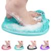 AXLOFO Shower Foot Scrubber Mat, XL Larger Size Foot Massager Mat with Non-Slip Suction Cups - Cleans, Exfoliationl, Massages Your Feet Without Bending, Foot Circulation & Relieve Tired Feet (Green) view 1