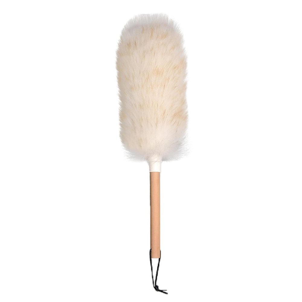 JIYAN Feather Duster with Wood Handle, Blinds Cleaner Purifier, Brush Cleaning Tool, Lambswool Dusters for Cleaning Vehicles, Office and Housework Dusting 13.3 inches ( Pack of 1)
