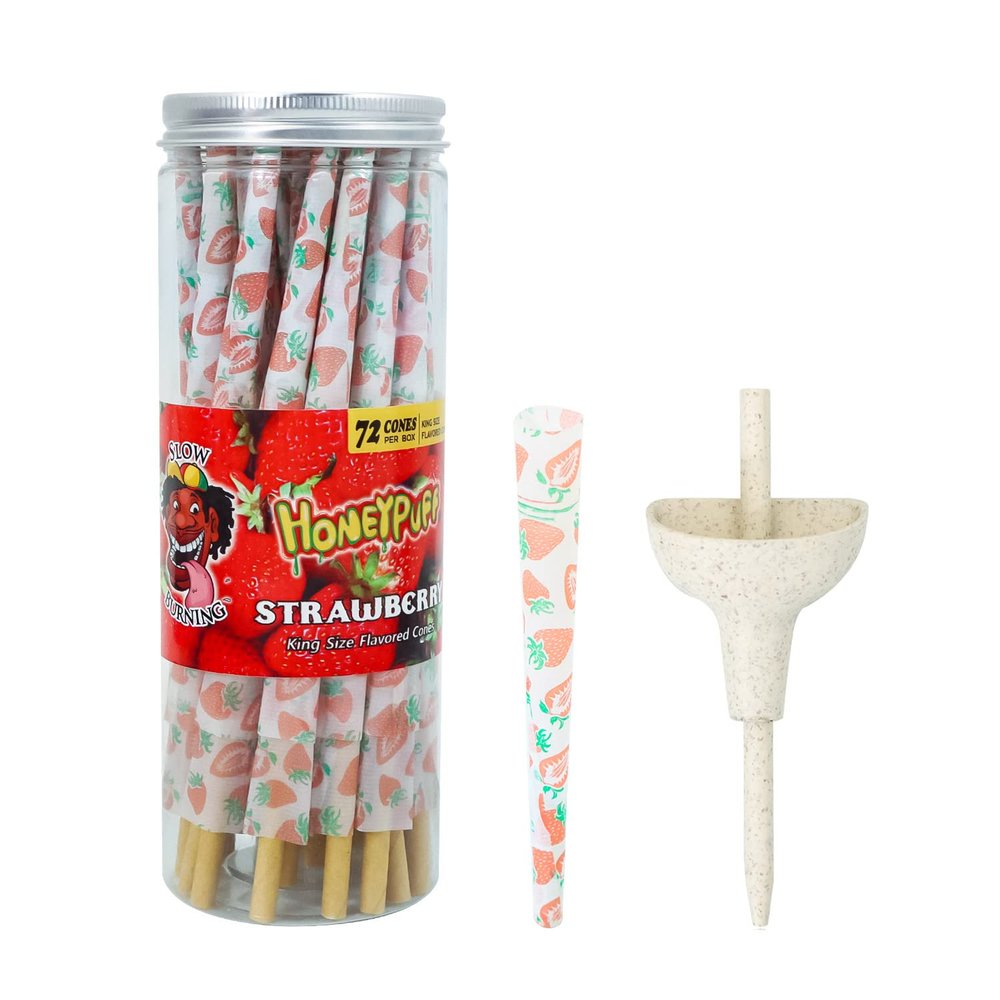 Pre Rolled Cones, 72 Pack Strawberry Flavored Cones, King Size Pre-Rolled Cone Fruit Juice Rolling Papers