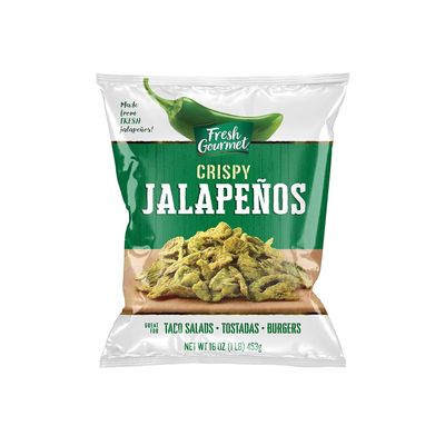 Fresh Gourmet Crispy Lightly Salted Jalapenos | 16 Ounce, Pack of 1 | Low Carb | Crunchy Snack and Salad Topper