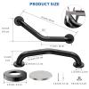 16 Inch Angled Shower Grab Bar Black, Munzong 2 Pack Anti Slip Bathroom Grab Bar, Knurled Bathroom Balance Bar,Safety Hand Rail Support Handicap Elderly Injury Senior Assist Bath Handle-1.25 Tube view 2
