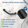 16 Inch Angled Shower Grab Bar Black, Munzong 2 Pack Anti Slip Bathroom Grab Bar, Knurled Bathroom Balance Bar,Safety Hand Rail Support Handicap Elderly Injury Senior Assist Bath Handle-1.25 Tube view 4