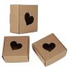 plplaaoo 50Pcs Kraft Gift Boxes for Presents,Heart Pattern Packing Box,Small Bulk Gift Box Perfect Packaging for Hand? Made Soap, Candy, Cupcake, Jewelry, Birthday, Wedding Favor (2.6x2.6x1.2in) view 1