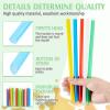 Tessco for you 600 Pcs 9.84 Inch Jumbo Smoothie Straws Bulk 10 mm Large Plastic Disposable Bubble Tea Straws Wide-Mouthed Individually Wrapped for Tall Homemade Milkshakes Drinking (Bright Color) view 4
