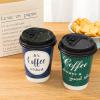 Bapmnicc Disposable Coffee Cups with Lids 12 oz, 50 Pack Double-Walled Paper Coffee Cups with Fun Designs, Insulated Hot Beverage Paper Cups for Cold & Hot Drinks view 2