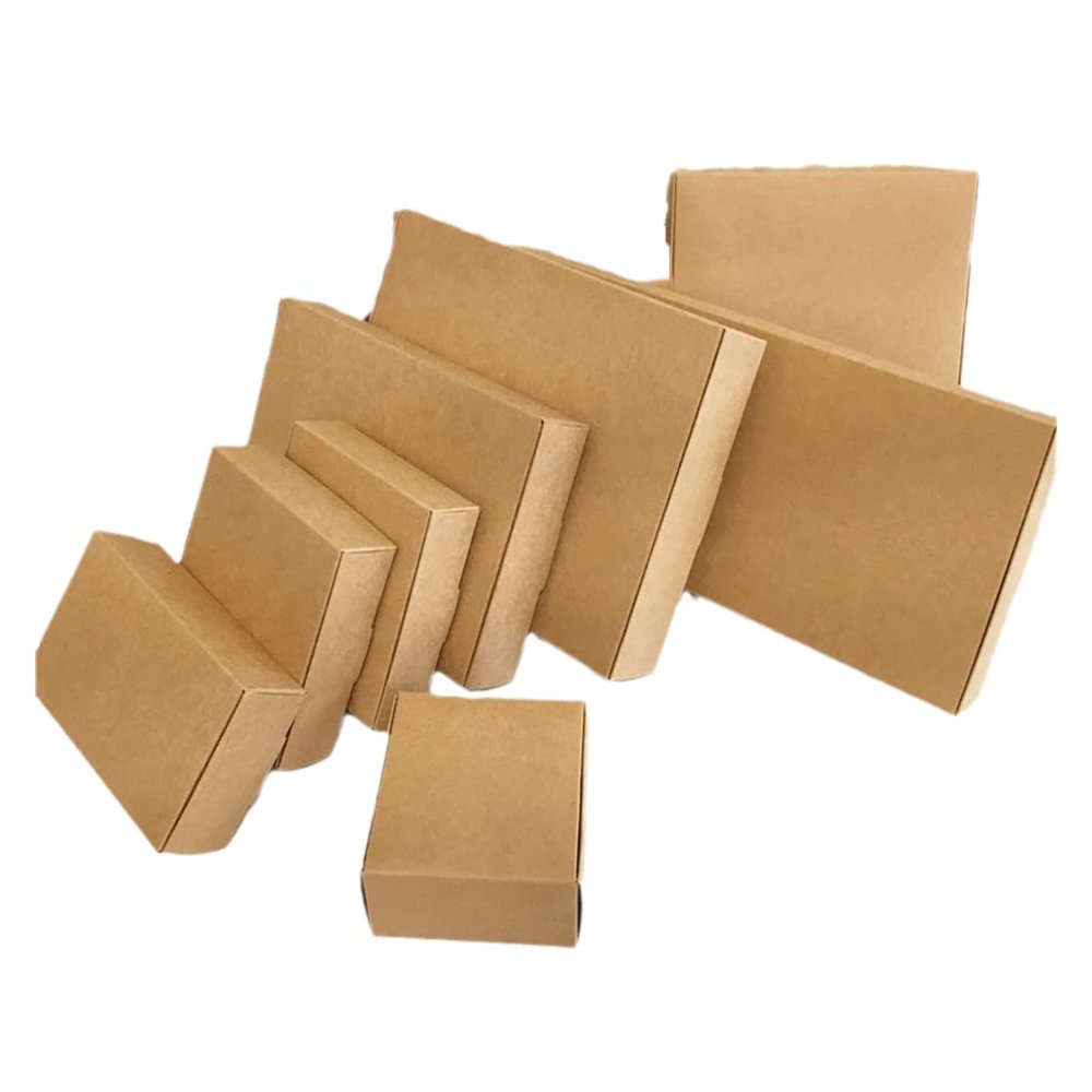 50Pcs Wedding Gift Box Kraft Paper Cookies Candy PVC Boxes Birthday Party Supply Accessories Packaging Box