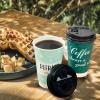 Bapmnicc Disposable Coffee Cups with Lids 16 oz, 50 Pack Double-Walled Fun Designs, Insulated, Hot Beverage Paper Cups for Cold & Hot Drinks view 3