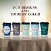 Bapmnicc Disposable Coffee Cups with Lids 16 oz, 50 Pack Double-Walled Fun Designs, Insulated, Hot Beverage Paper Cups for Cold & Hot Drinks view 4
