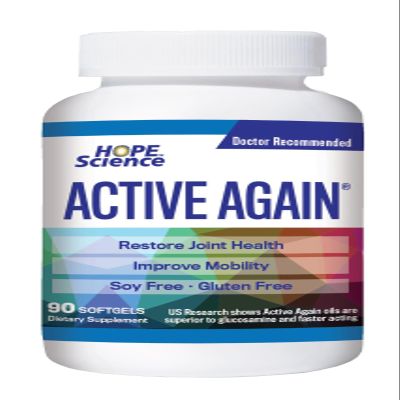 Active Again Hope Science Joint & Muscle 90 Softgels | for Joint Health and Mobility, Muscle, Back, Knee, Shoulder | Long Term Results | Made in USA