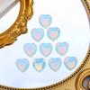 10 PCS Opalite Heart Crystals Thicken Stones Love Heart Shaped Healing Crystal Natural Stone Palm Moonstone Gemstones Set Reiki Energy Balancing Carved Palm Worry Stone Meditation Gift Stocking Stuffers for Women view 2