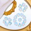 10 PCS Opalite Heart Crystals Thicken Stones Love Heart Shaped Healing Crystal Natural Stone Palm Moonstone Gemstones Set Reiki Energy Balancing Carved Palm Worry Stone Meditation Gift Stocking Stuffers for Women view 3