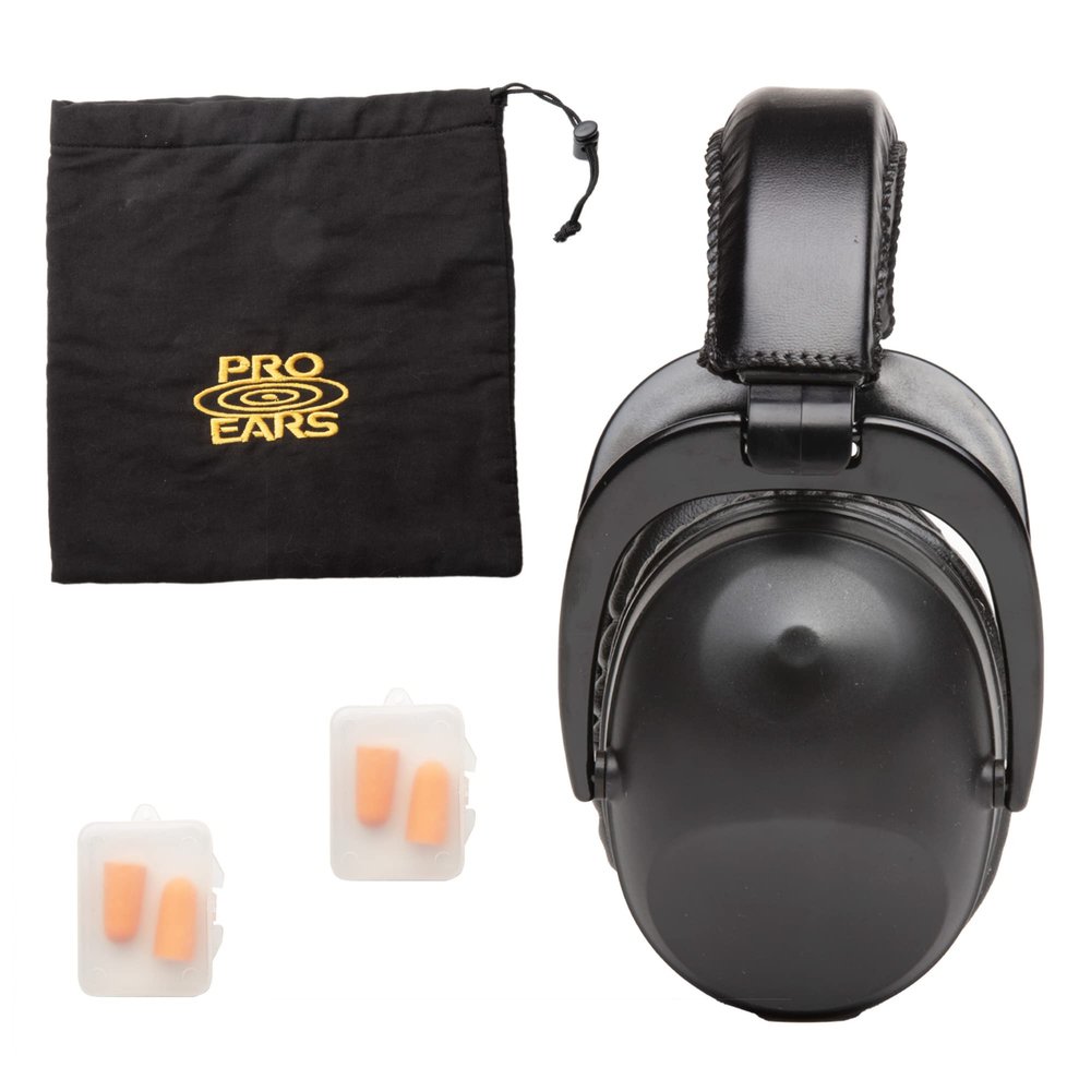 Pro Ears Ultra 26 MRI Kit, MRI-Safe Hearing Protection Earmuffs, Earplugs, and Storage Bag, NRR 26 dB