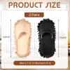 Jecery 2 Pairs Microfiber Cleaning Mop Slippers for Floor Cleaning House Mop Shoes Men and Women Washable Unisex Dusting Slippers Dirt Tool Supplies(Medium,Black, Beige) view 3