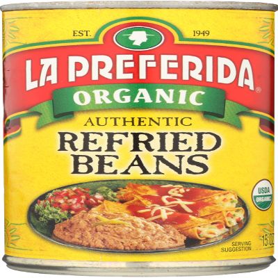 La Preferida Organic Authentic Refried Beans, 15 Ounce (Pack of 12)