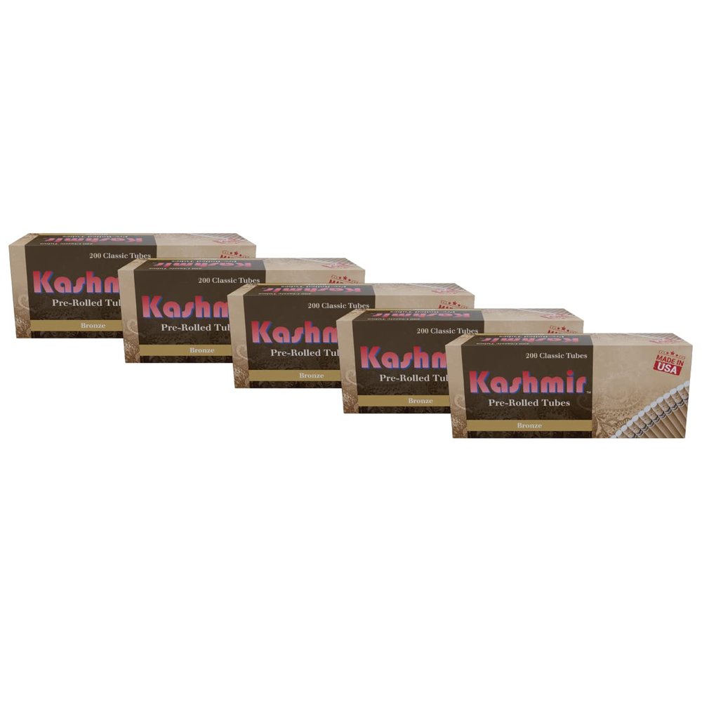 Kashmir Pre-Rolled Classic Tubes Natural Clean and Smooth Taste Highest Quality Papers and a Patent Pending Filter Design - Bronze Pack of 200 (Pack of 5)