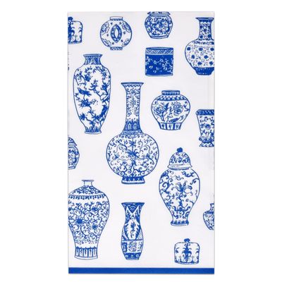 Gift Boutique 100 Blue Floral Vase Guest Napkins 3 Ply Disposable Paper Hand Towels for Bathroom Wedding Holiday Bridal Shower Birthday Party Decor