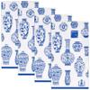 Gift Boutique 100 Blue Floral Vase Guest Napkins 3 Ply Disposable Paper Hand Towels for Bathroom Wedding Holiday Bridal Shower Birthday Party Decor view 2