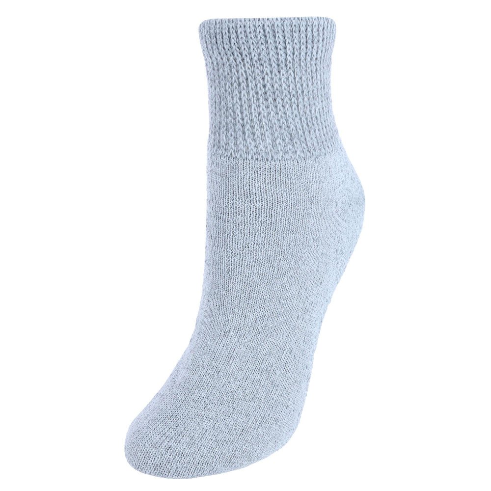 CTM Women's Diabetic Ankle Socks (3 Pair Pack), Grey