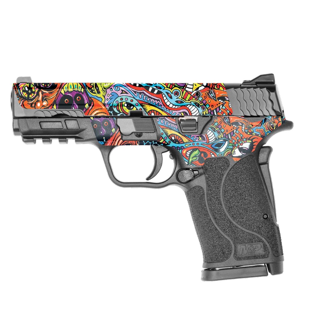 MightySkins Skin Compatible with Smith & Wesson M&P 9mm Shield EZ M2.0 - Acid Trippy | Protective, Durable, and Unique Vinyl Decal wrap Cover | Easy to Apply | Made in The USA