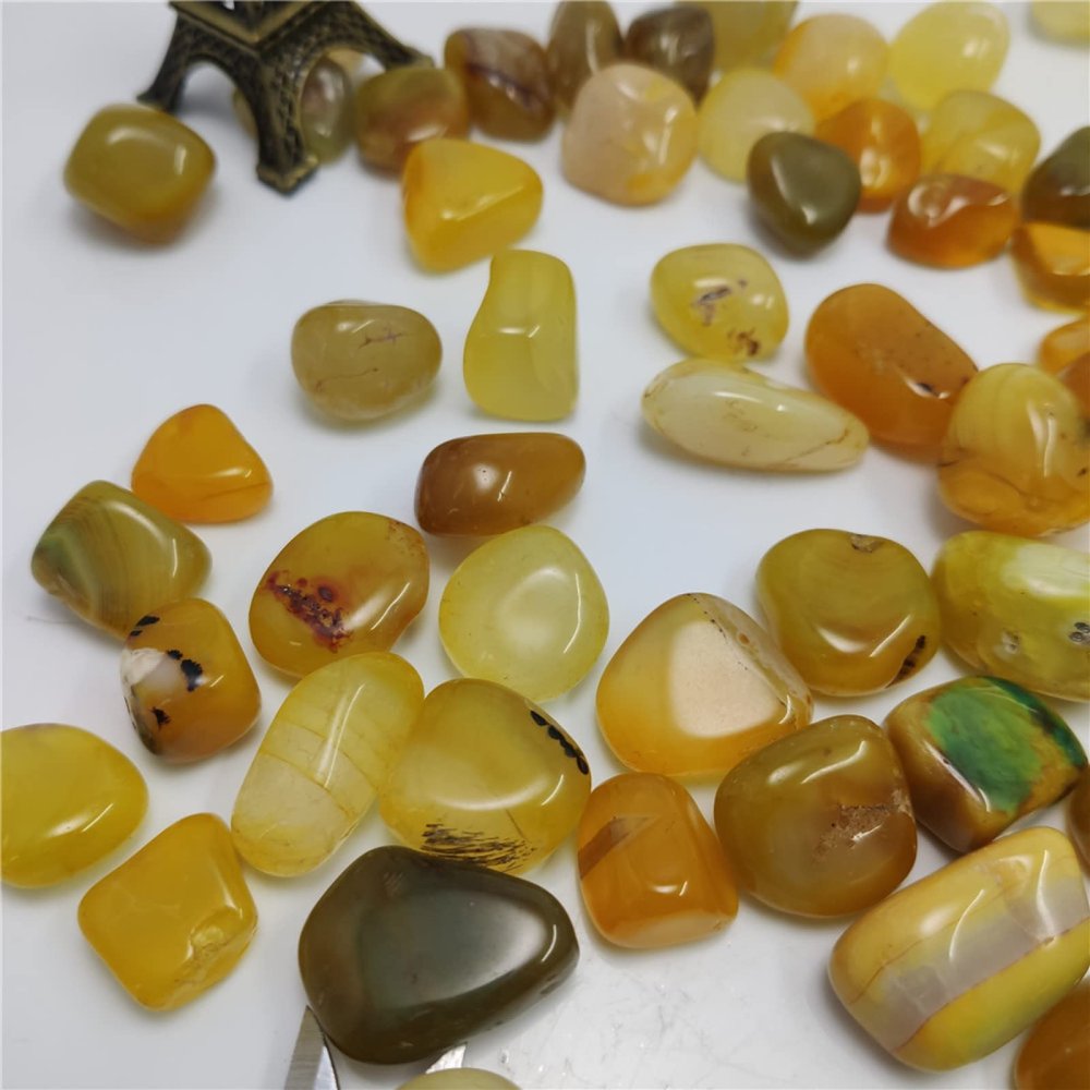 1-2cm Quality Natural Agate Stone Good Raw Specimen Collection Gift,Yellow Agate,100g