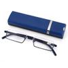 LKP 2 Pack Half Moon Metal Reading Glasses Rectangle Glasses For Men Women Half Presbyopic Readers Anti-Blue Light +3.00(Blue,+2.50) view 1