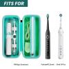 Toothbrush Travel Case Compatible with Oral-B Pro 1000, 2000, 3000, 3500, 1500/ for Philips Sonicare ProtectiveClean 4100 5100 Electric Toothbrush with Mesh Pocket for Accessories - Green (Bag Only) view 2