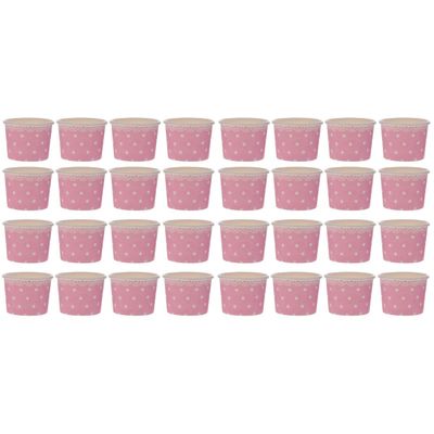 Housoutil 100pcs Disposable Dessert Bowls Ice Cream Paper Cups for Yogurt Jelly Snacks Design for Parties Family Gatherings