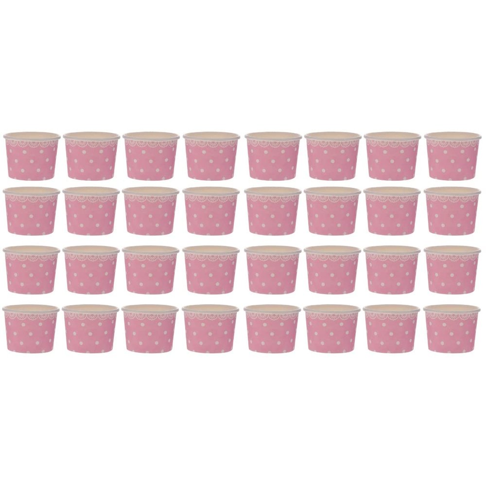 Housoutil 100pcs Disposable Dessert Bowls Ice Cream Paper Cups for Yogurt Jelly Snacks Design for Parties Family Gatherings