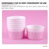Housoutil 100pcs Disposable Dessert Bowls Ice Cream Paper Cups for Yogurt Jelly Snacks Design for Parties Family Gatherings view 2