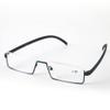 LKP 2 Pack Half Moon Metal Reading Glasses Rectangle Glasses For Men Women Half Presbyopic Readers Anti-Blue Light +3.00(Black,+1.00) view 2