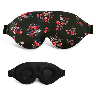 3D Sleep Mask, 100% Blackout 3D Contoured Sleep Eye Mask, Comfortable & Super Soft Sleeping Mask with Adjustable Straps for Women, Men, Sleeping Travel Yoga Naps (Floral)