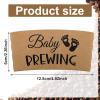 Newtay 50 Counts Baby Cup Baby Is Brewing Coffee Sleeves Shower Coffee Cups Sleeves Disposable Halloween Party Decorations for Hot Cold Drink 12 16 or 20 oz Paper Cup view 2