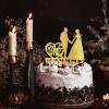 Country Mr & Mrs Wedding Anniversary Cake Toppers Silhouette Bride & Groom Cake Toppers Custom Family Name Date For Engagement Bride to Be Party Decorations Wedding Gifts For Couple Glitter Gold view 2