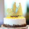 Country Mr & Mrs Wedding Anniversary Cake Toppers Silhouette Bride & Groom Cake Toppers Custom Family Name Date For Engagement Bride to Be Party Decorations Wedding Gifts For Couple Glitter Gold view 4