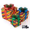 Sunnyglade Set of 3 Christmas Lighted Gift Boxes Decoration Boxes with Plug, Bows, Artificial Pine Leaves and Pine Cones for Christmas, Weddings Yard Home Holiday Art Decoration (Rainbow) view 2