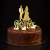 Funny Mr & Mrs Silhouette Cake Toppers Silhouette Bride & Groom Cake Toppers Customize Family Name Date For Engagement Bride to Be Cake Decorations Bridal Shower Gifts Glitter Gold view 1
