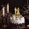 Funny Mr & Mrs Silhouette Cake Toppers Silhouette Bride & Groom Cake Toppers Customize Family Name Date For Engagement Bride to Be Cake Decorations Bridal Shower Gifts Glitter Gold view 2