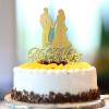 Funny Mr & Mrs Silhouette Cake Toppers Silhouette Bride & Groom Cake Toppers Customize Family Name Date For Engagement Bride to Be Cake Decorations Bridal Shower Gifts Glitter Gold view 4