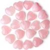 20 PCS Rose Quartz Heart Crystals Natural Crystal Polished Healing Cute Mini Pocket Stones Palm Thumb Love Gemstones Set Bulk Wholesale Reiki Energy Balancing Meditation Pink Heart Gifts for Mother Anniversary Valentine's Day Gifts for Women view 1