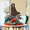 Anniversary Cake Toppers Bridal Shower Cake Topper Wedding Cake Topper Bride and Groom Silhouette Rustic Cake Topper Custom Wedding Cake Decorating Supplies Brown Wood Cake Toppers view 1