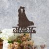 Anniversary Cake Toppers Bridal Shower Cake Topper Wedding Cake Topper Bride and Groom Silhouette Rustic Cake Topper Custom Wedding Cake Decorating Supplies Brown Wood Cake Toppers view 4